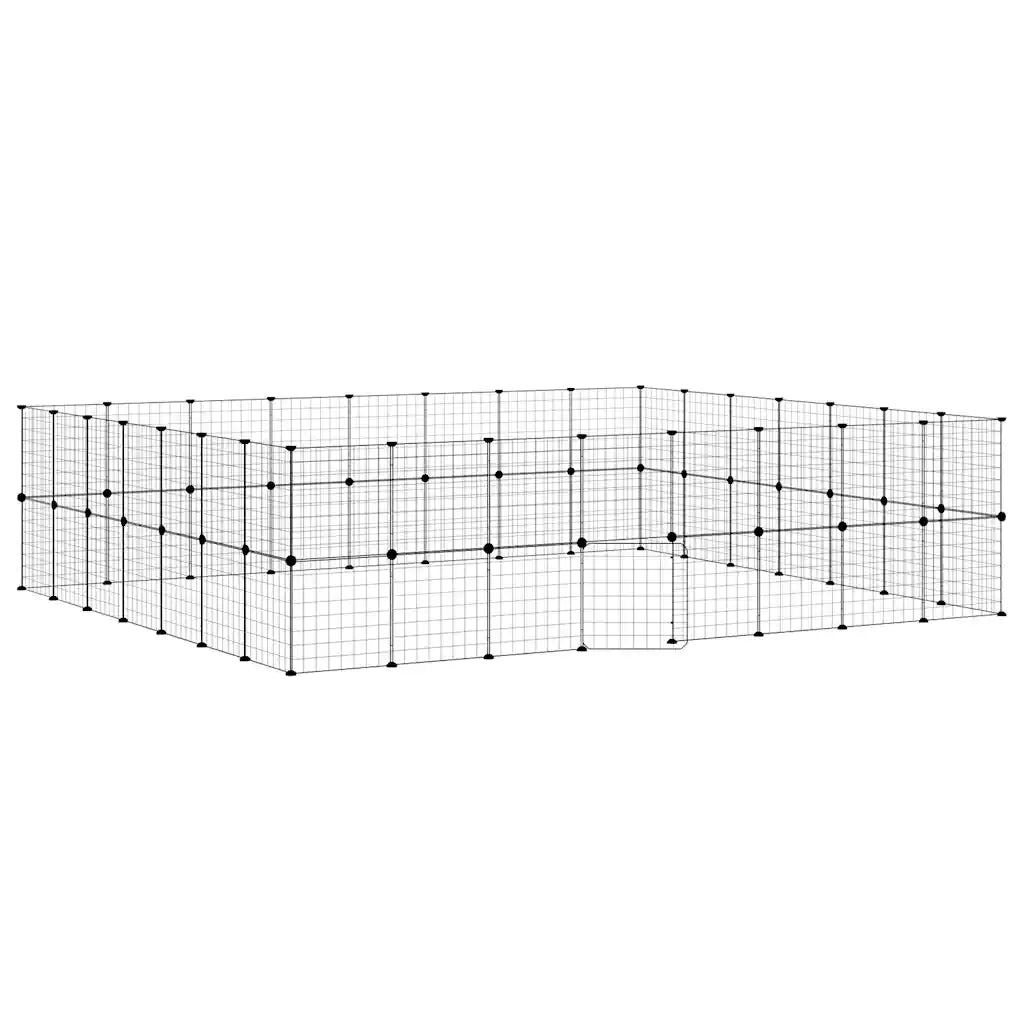 Gabbia per Animali 60 Pannelli con Porta Nera 35x35 cm Acciaio 3114042