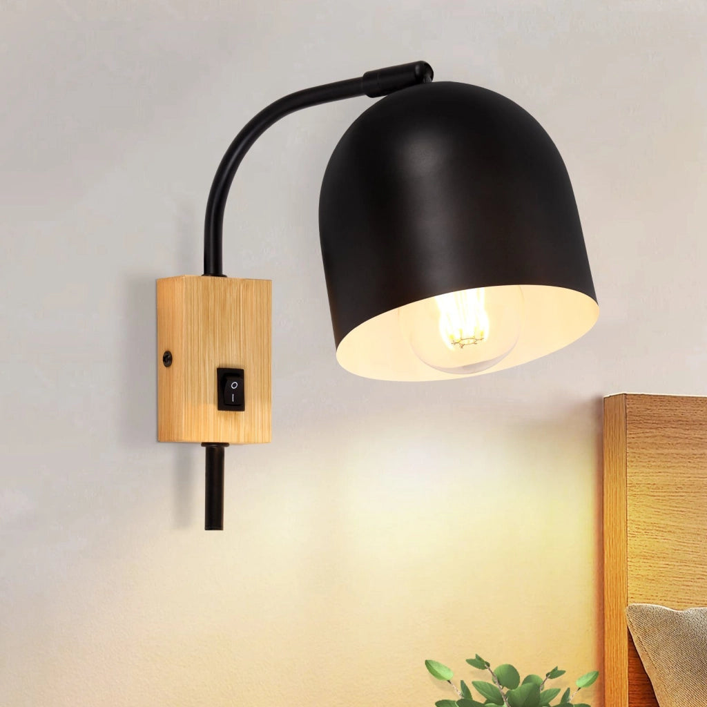 ZMH Applique Spot Applique girevole E27 in metallo nero vintage Senza fonte di luce