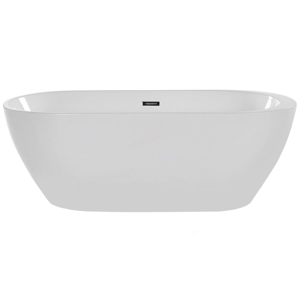 Bagno bianco con argento sanitario acrilico singolo 150 x 75 cm autoportante moderno