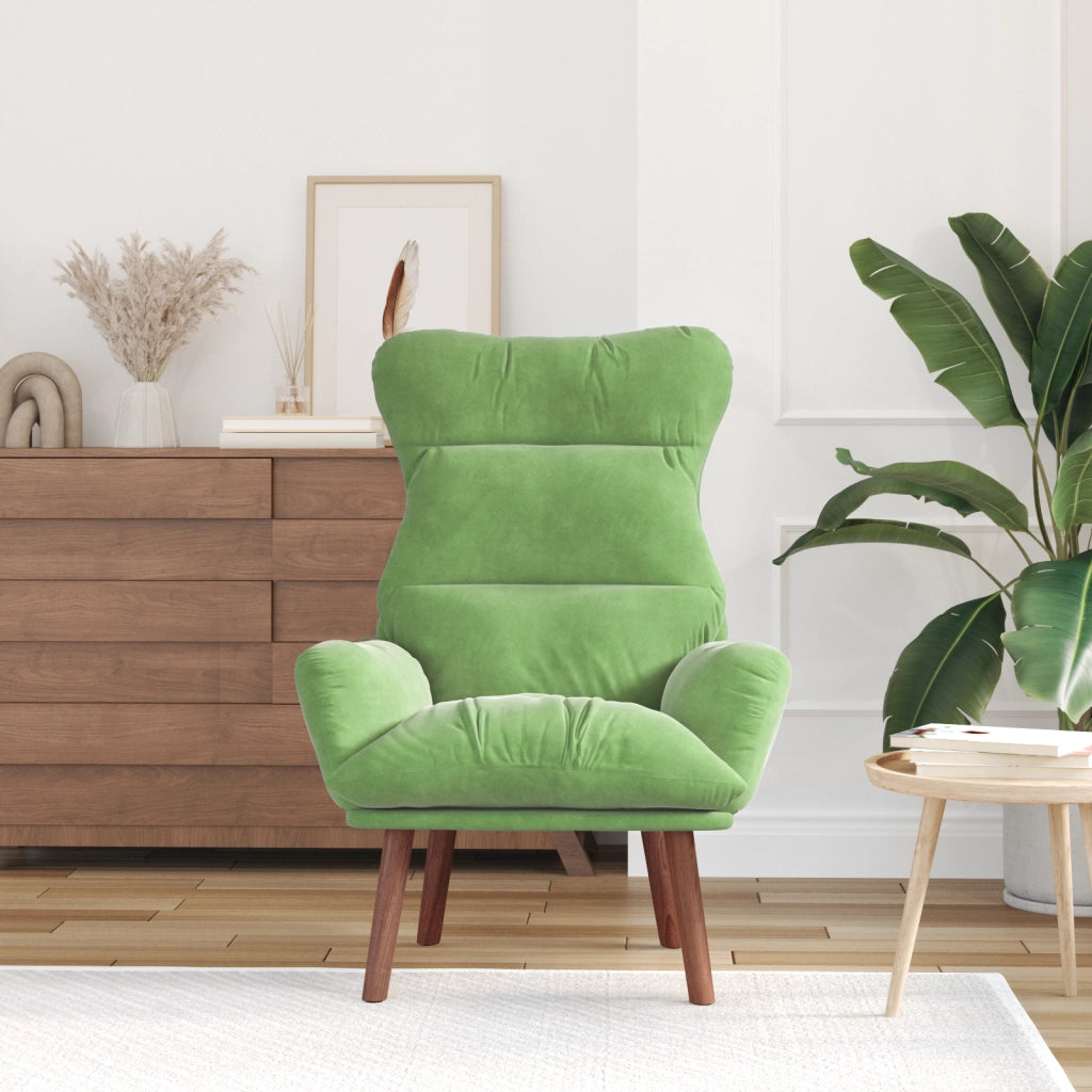 Poltrona Rilassante Verde Chiaro in Velluto