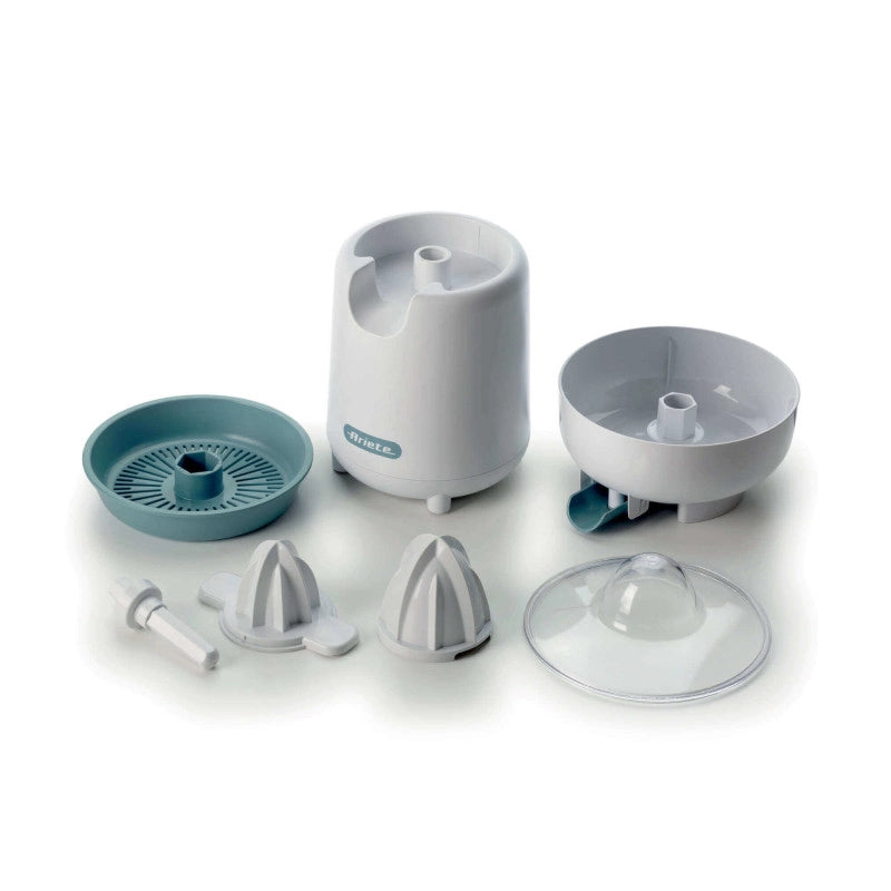 Spremiagrumi 40W, 2 coni di spremitura, coperchio protezione, beccuccio antigoccia - Bianco & Celeste
