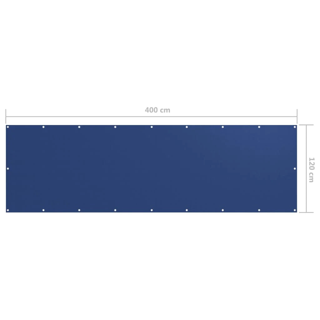 Schermo per balcone schermo per la privacy 120 x 400 cm tessuto Oxford blu 02_0010091