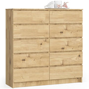 Cassettiera AKORD K120 Quercia Artisan 120 cm 10 cassetti 120x40x121 cm