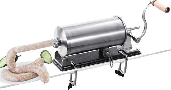 Macchina per la carne - Misto per la carne - Misto orizzontale - Filtro per la carne orizzontale - Macchina per la cucina - Con 8 tubi di riempimento - Capacità 6 Lbs/3,5 L orizzontale