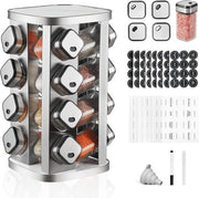 Organizzatore per spezie 360° con 16 contenitori per spezie - accessorio per cucina