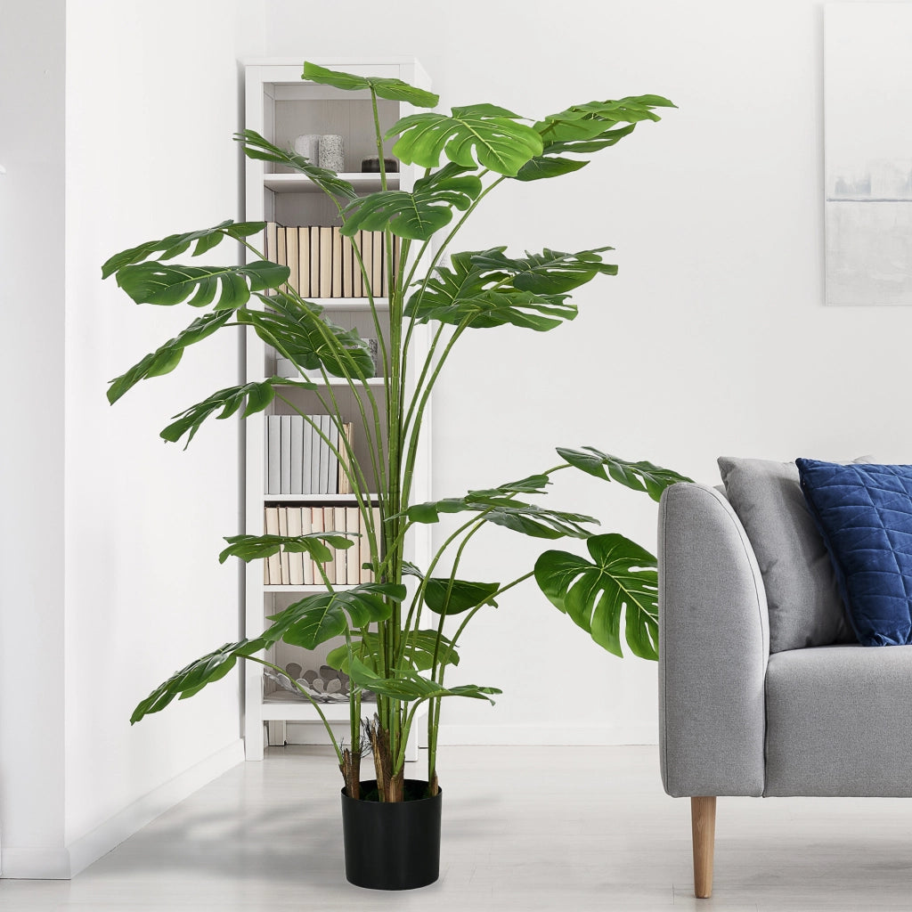 Pianta artificiale Monstera Deliciosa con vaso ¨C zephmum ¨C verde altezza 180 cm interno