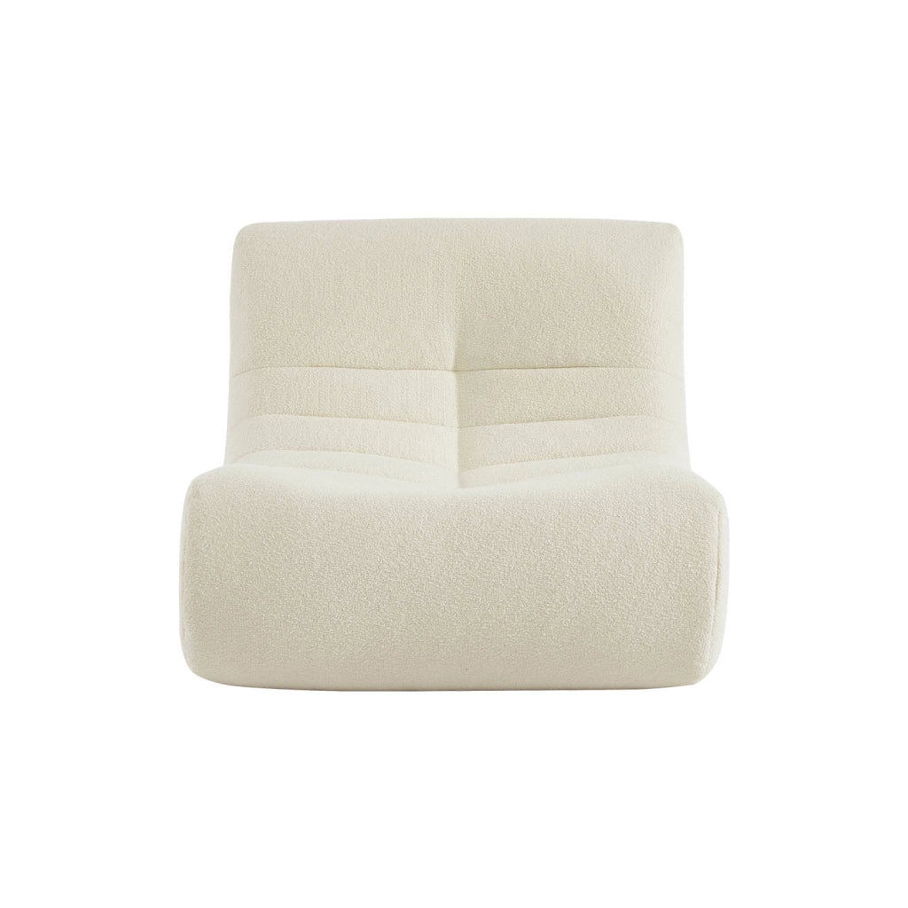 Divano modulare in bouclé, 3 posti, bianco