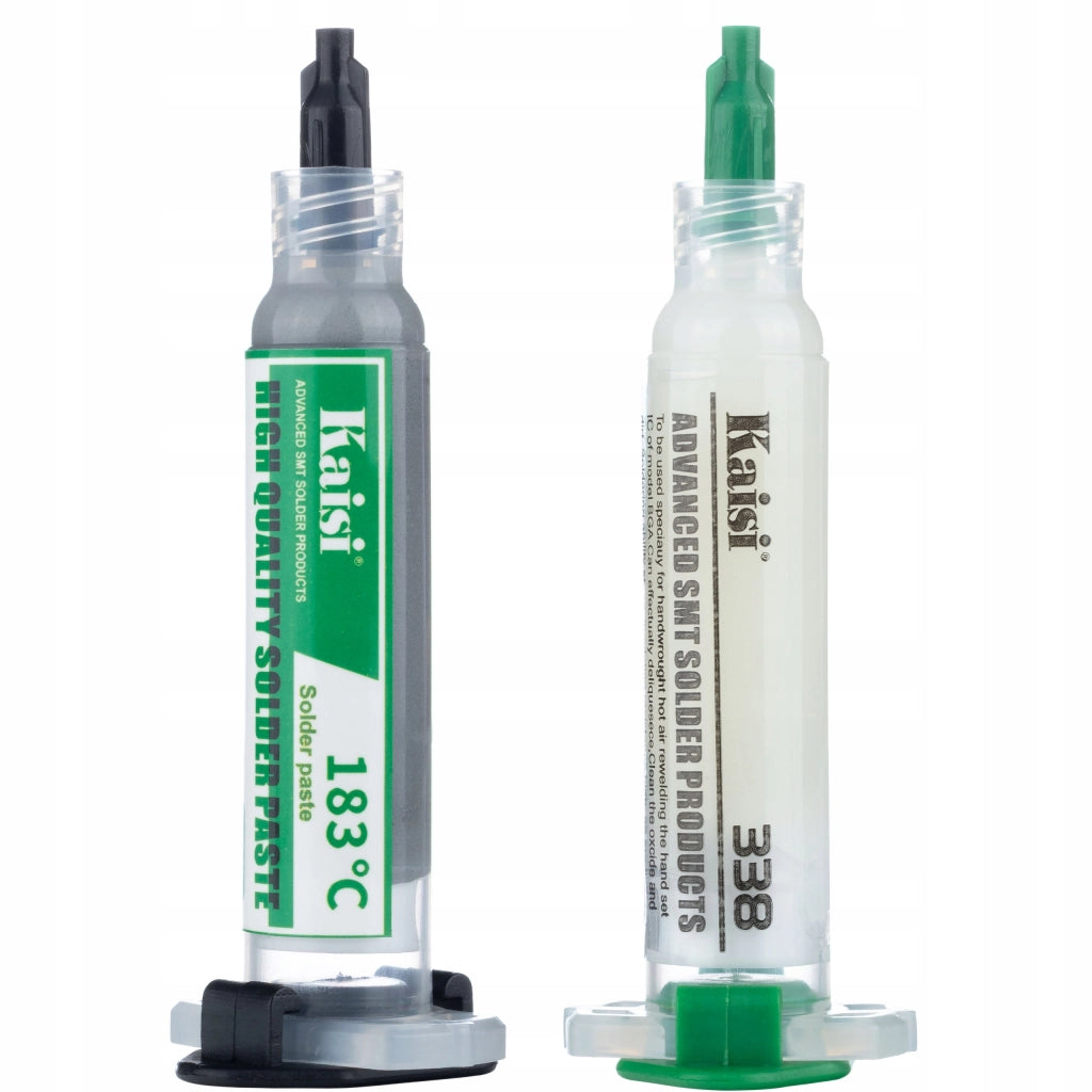 Set di Saldatura Flux 338 + Stagno Liquido 183°C + 2x Pistone, 2x Ago – Alta Qualità, Precisione, Versatilità