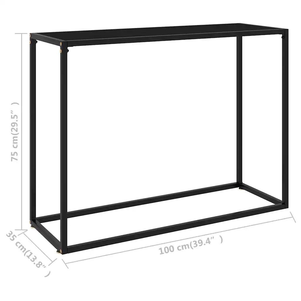 Tavolo Consolle | Tavolo d'Ingresso Nero 100x35x75 cm in Vetro Temperato