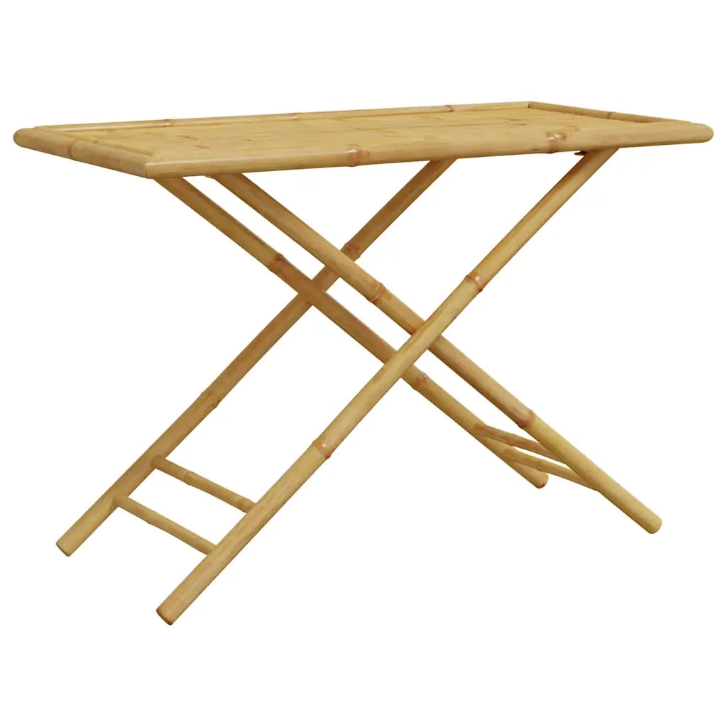 Set da Bistrot Pieghevole 5 pz Cuscini Bianco Crema in Bambù 3208935