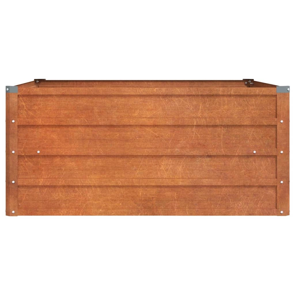Fioriera rialzata per piante fiori terrazza giardino finitura ruggine 100 x 100 x 45 cm acciaio corten marrone 02_0039856