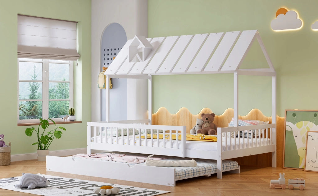 Letto singolo 120x200 - Xylo - Bianco con cassetti e comodino