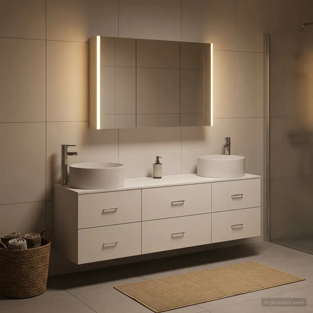 Set di mobili per il bagno 4 pcs Bianco 3407063