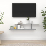 Scaffale TV Parete-Mensole a Muro Grigio Sonoma 125x18x23 cm Legno Multistrato