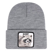 Berretto ricamato BANDIT con risvolto, grigio