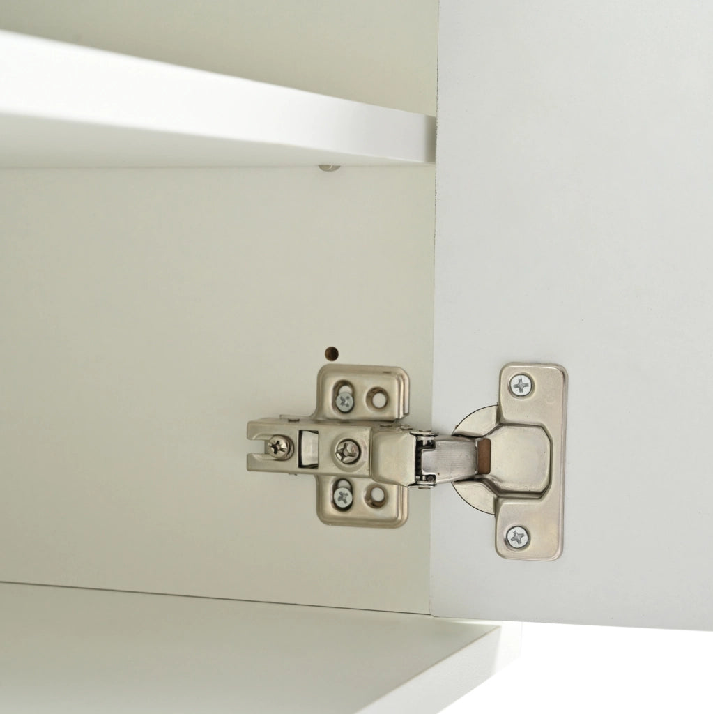 Mobile TV bianco 190x38x48 cm con gambe dorate e porte scanalate