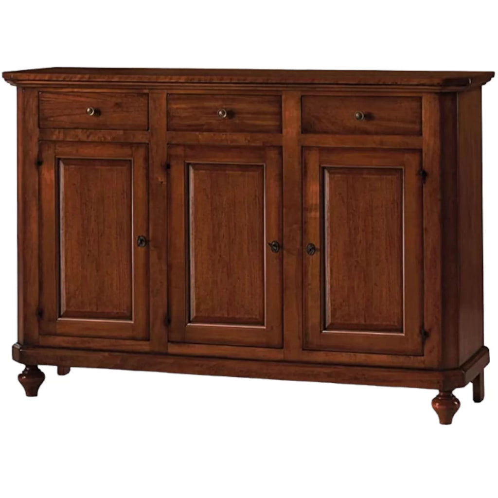 Madia credenza napoletana in legno 3 ante tinta noce 150x43x98 (506) - Mobili 2G