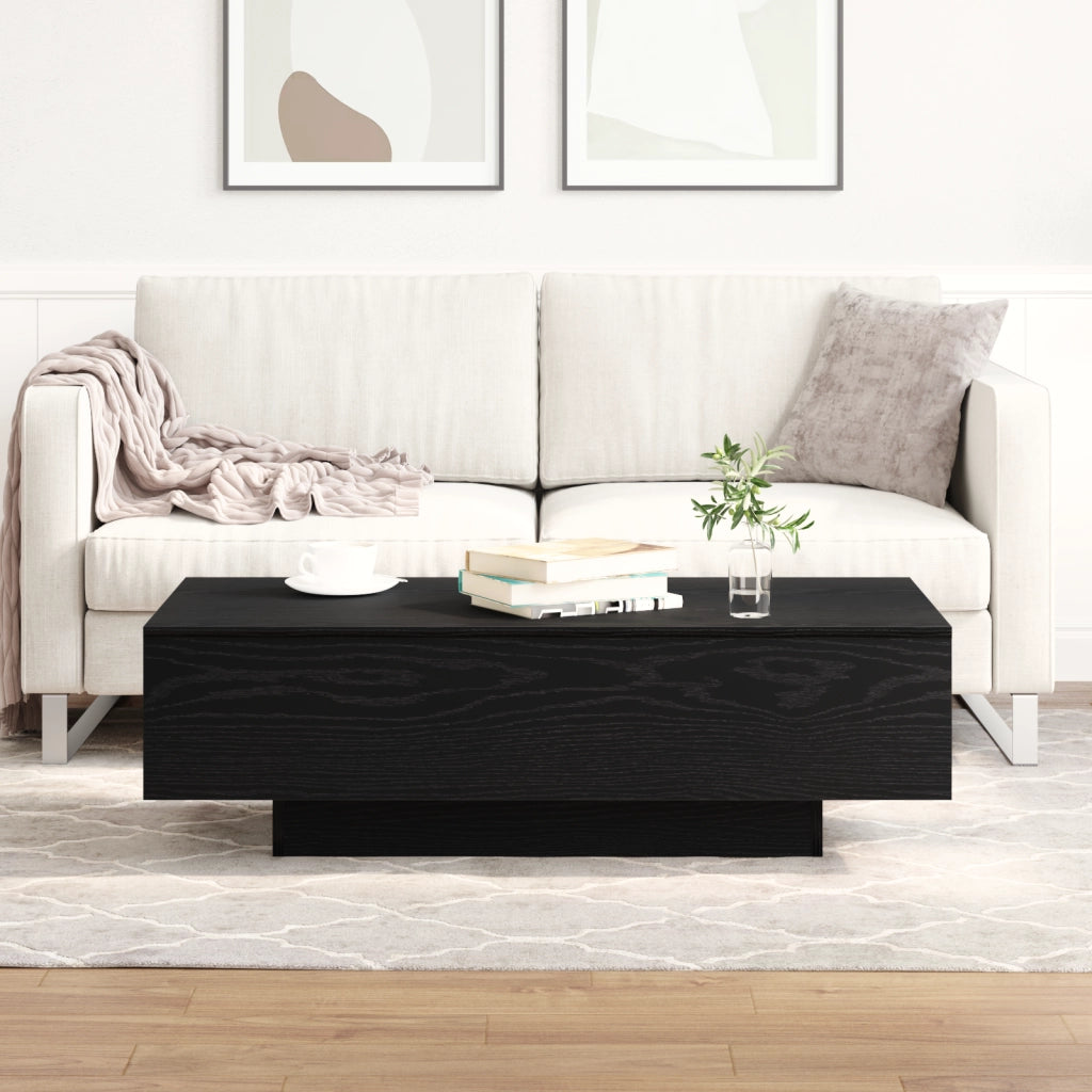 Tavolino da caffÃ¨  Nero Rovere 100x30x36,5 cm Legno ingegnerizzato