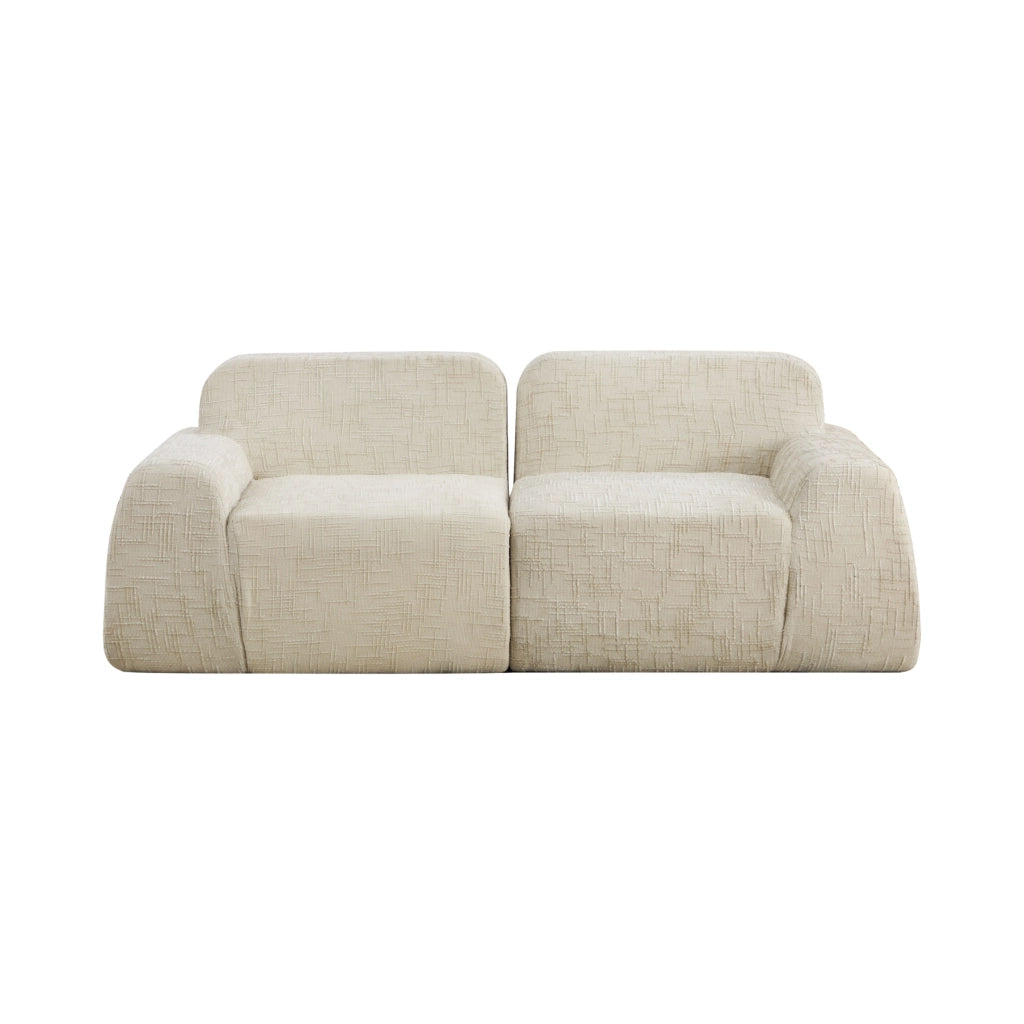 Divano a due posti, tessuto chenille, design modulare, imbottitura in schiuma ad alta elasticit¨¤ 30D, pronto all'uso, beige