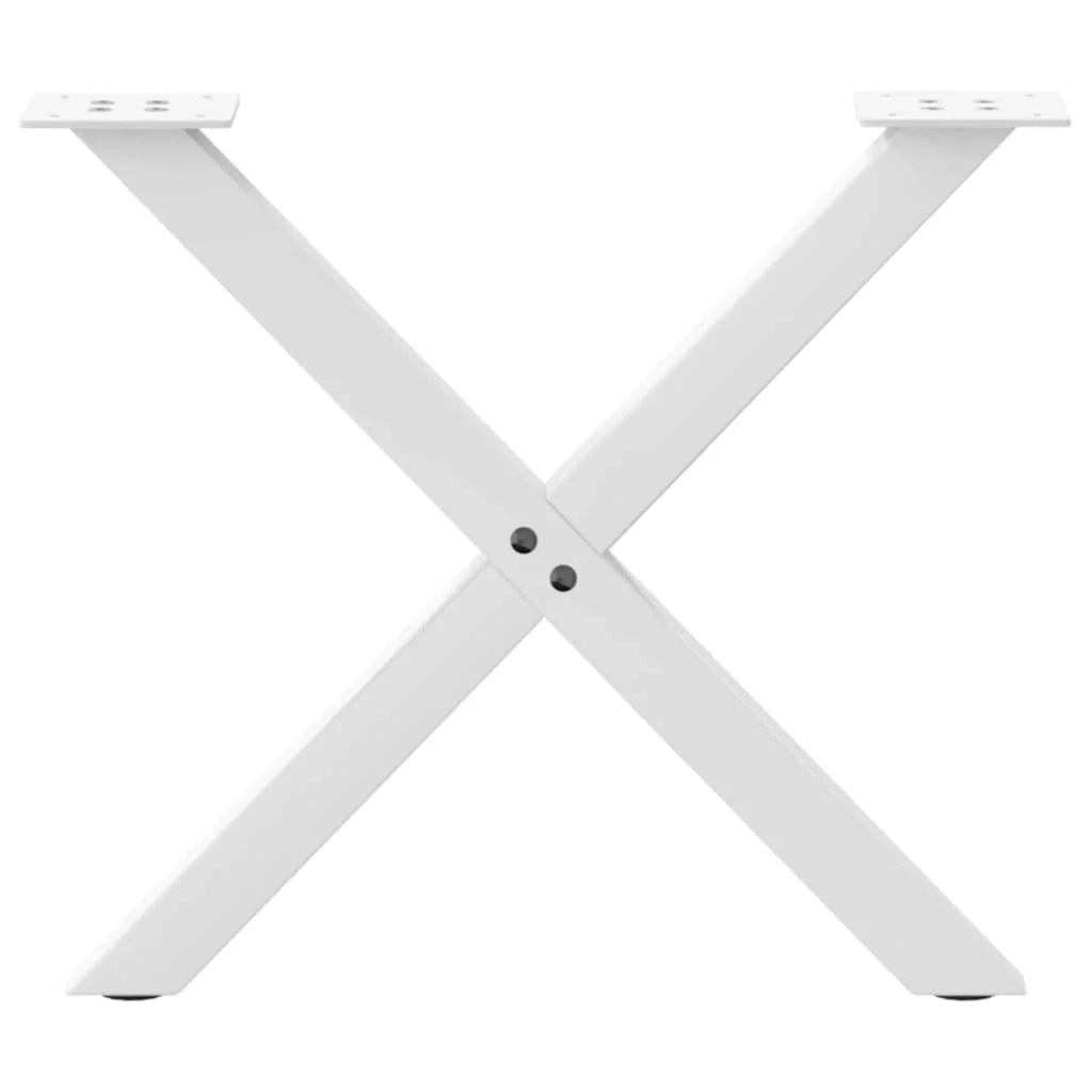 Set di 2 gambe per tavolino a forma di X dimensioni regolabili 60 x 42-43 cm acciaio bianco 02_0057174