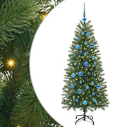 Albero di Natale | Decorazioni natalizie artificiale con 150 LED Verde 150 cm PE e PVC