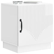 Comodino | Armadio da Notte | Mobiletto da notte Bianco Lucido 43 x 34,5 x 47 cm Legno ingegnerizzato