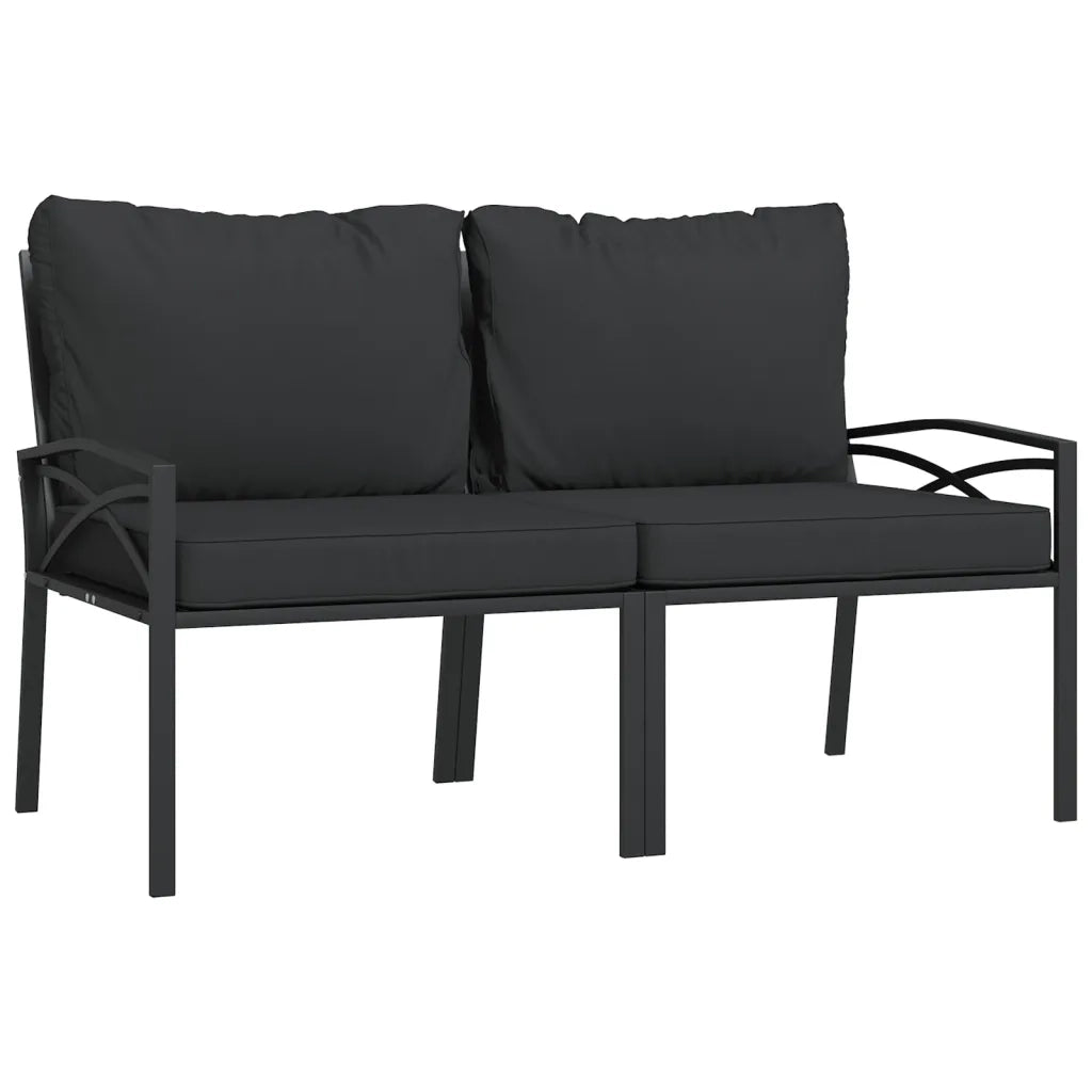 Sedia da patio-Sedie da Giardino con Cuscini Grigi 2pz 62x75x79 cm Acciaio