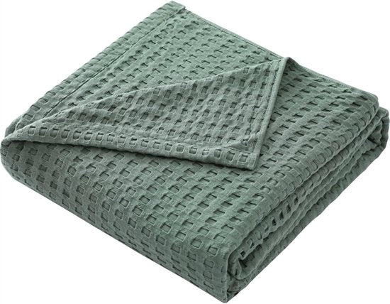 Coperta Wafelpiqué - Zanzara Estiva - 1 pezzo - Verde - 100% Cotone - 200 x 230 cm
