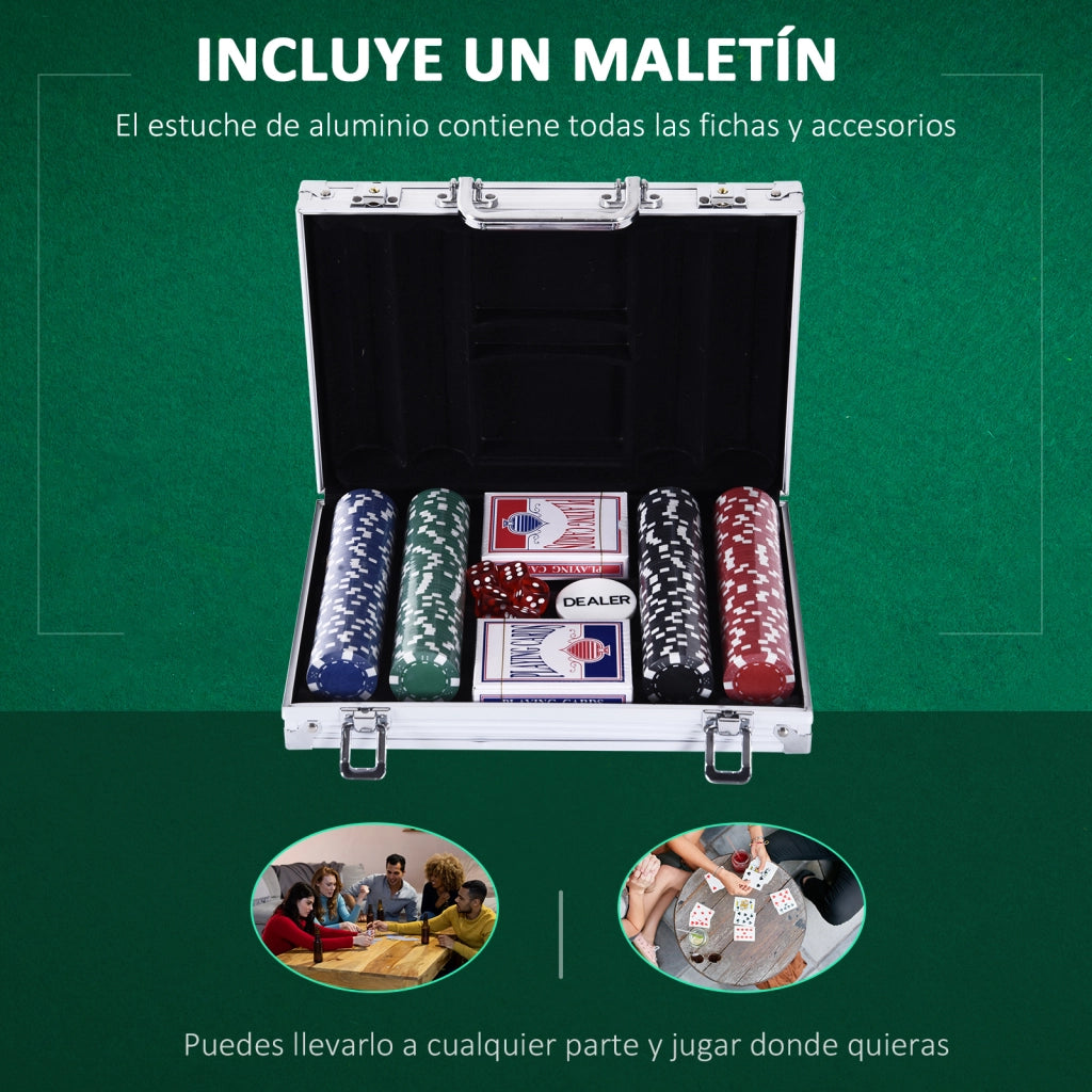 Set da Poker Professionale con 200 Fichas ¨C Zephmum ¨C 29,5x20,5x6,5 cm Multicolor