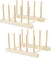 Supporto per piatti in legno - supporto per piatti e bicchieri - supporto per teglia - supporto per vassoio - supporto per coperchi per vassoio - supporto per piatti e tazze - supporto per teglia CD (4 canali) - 2 pezzi di supporto per piatti