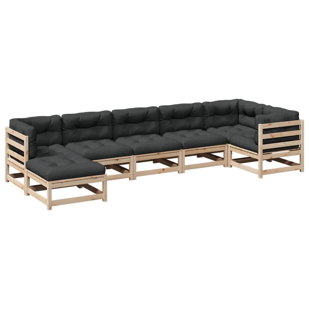 Set Divani da Giardino 7 pz con Cuscini Legno Massello di Pinocod mxl 92630