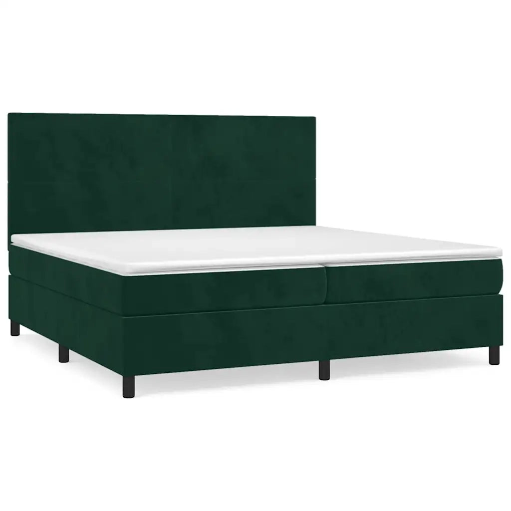 Giroletto a Molle con Materasso Verde Scuro 200x200 cm Velluto 3142926