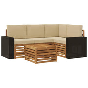 Set di divani da esterno 5 pcs Naturale e Beige 59 x 59 x 37 cm 3384334