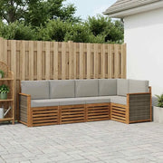 Set divano sezionale con cuscino 4 pcs Naturale e Grigio Chiaro