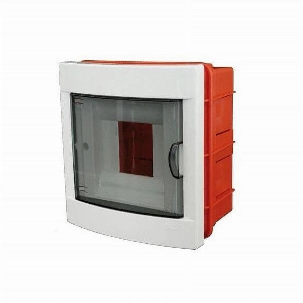 Trade Shop - Centralino Da Incasso 4 Moduli Cornice Bianca Portello Fumè 16x17x8cm Ip40 Fg14304 -