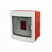 Trade Shop - Centralino Da Incasso 4 Moduli Cornice Bianca Portello Fumè 16x17x8cm Ip40 Fg14304 -