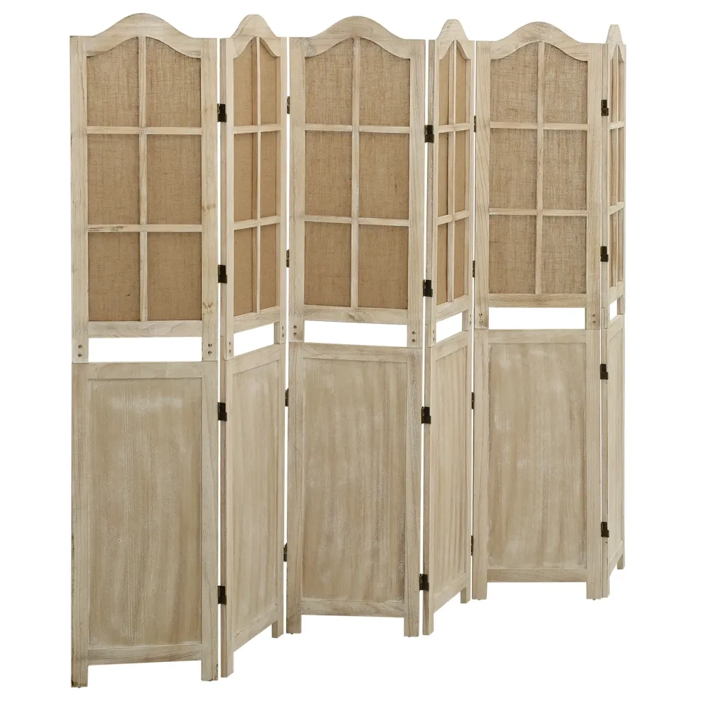 Divisorio a 6 Pannelli Marrone 214x165 cm in Tessuto cod mxl 62167