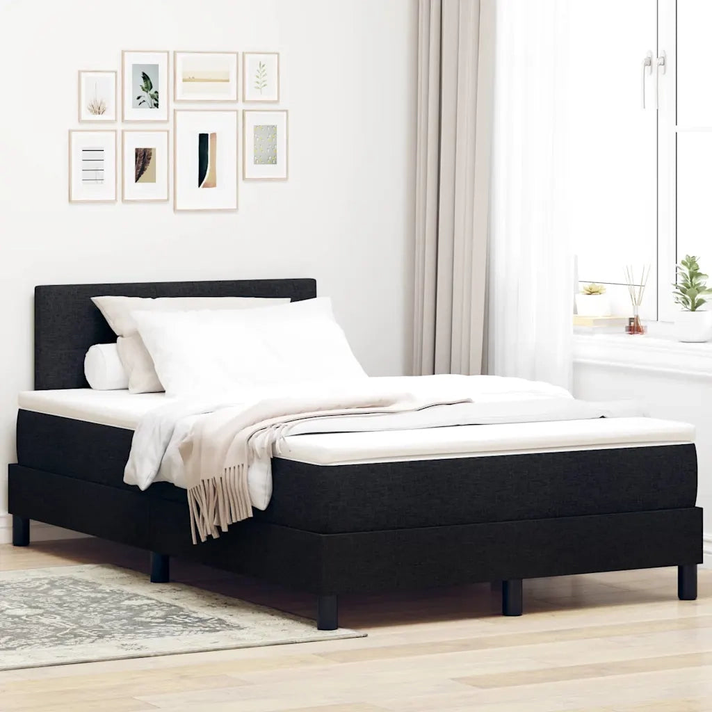 Letto a molle con materasso con led Nero 120 x 190 cm Tessuto 3342193