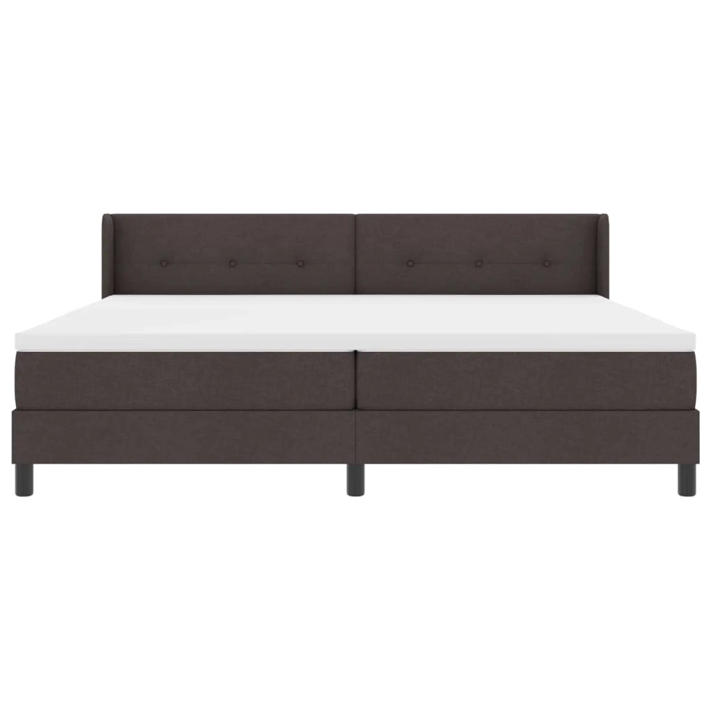 Letto a molle con testiera Marrone Scuro 200 x 200 cm Tessuto 3341128