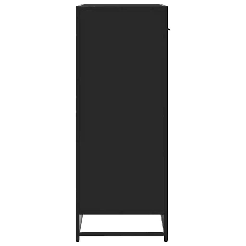 Scarpiera-Scaffale per scarpe Nera 75x38x97,5 cm in Truciolato e Metallo 912117
