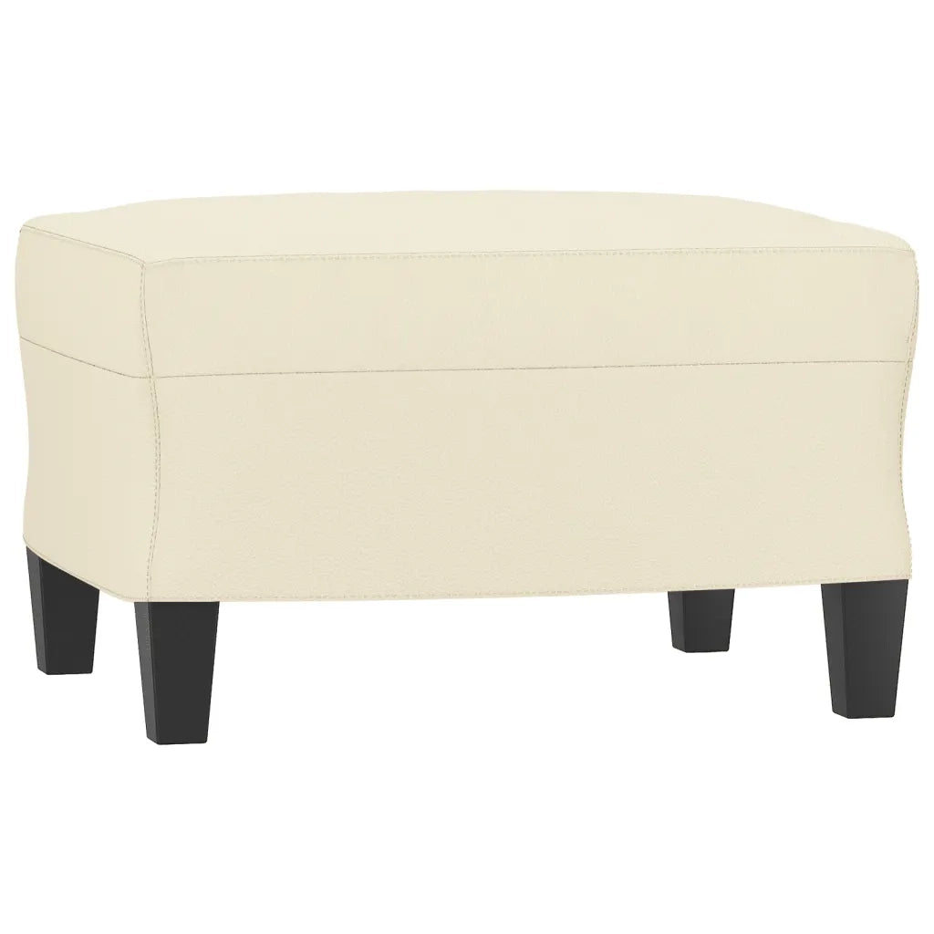 Poltrona con Poggiapiedi Crema 60 cm in Similpelle 3201160