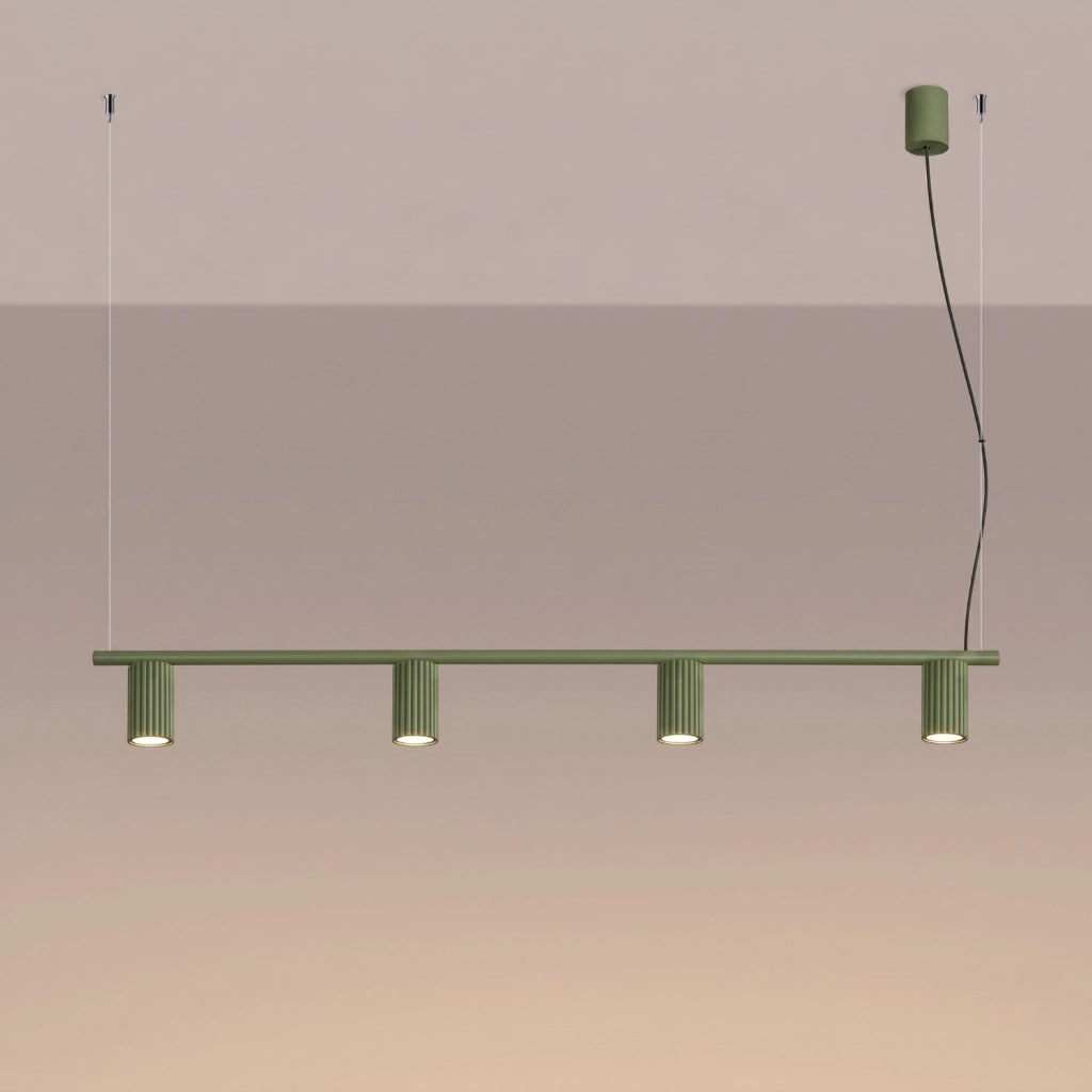 Lampadario KARBON 4 verde oliva