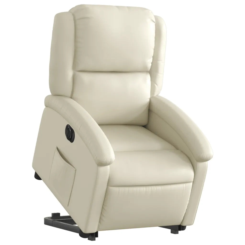 Poltrona Alzapersona Reclinabile Crema in Similpellecod mxl 85103