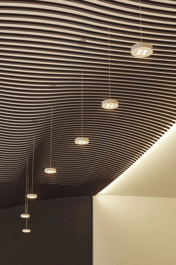 Cookie Lampada a Sospensione LED 12W Cilindrica Installazione Doppia Incasso o Superficie Bianco Opaco CRI90 Dimmerabile TRIAC 2700K-4000K