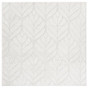 Tappeto in pelliccia sintetica di coniglio bianco sporco in poliestere, 160 x 160 cm, quadrato, morbido e a pelo lungo, motivo a foglie