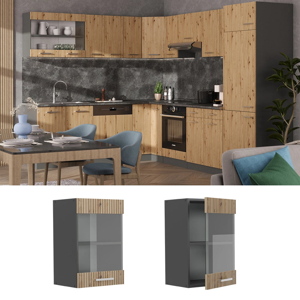 Vicco Mobile da cucina in vetro Rovere artigianale 40 cm
