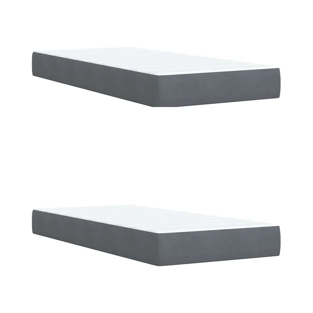 Giroletto a Molle con Materasso Grigio Scuro 200x200 cm Velluto 3291015