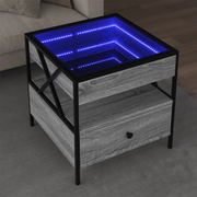 Tavolino da Salotto con LED Infinity Grigio Sonoma 50x50x51 cm 847715