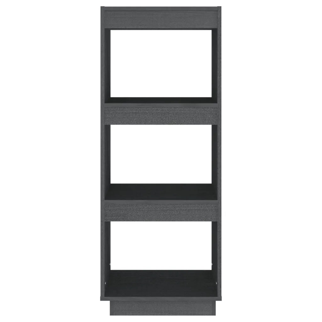 Libreria Divisorio-Scaffale per Libri-Mobile di Stoccaggio Grigio 40x35x103cm in Legno Massello di Pino
