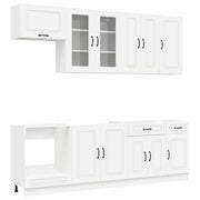 Set di armadi con cassetto 8 pcs Bianco Legno multistrato 3438183